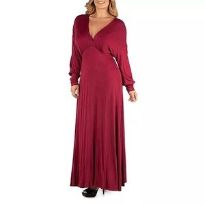 Long Sleeve Maxi Dress New with Tags 24/7 Comfort Apparel Formal